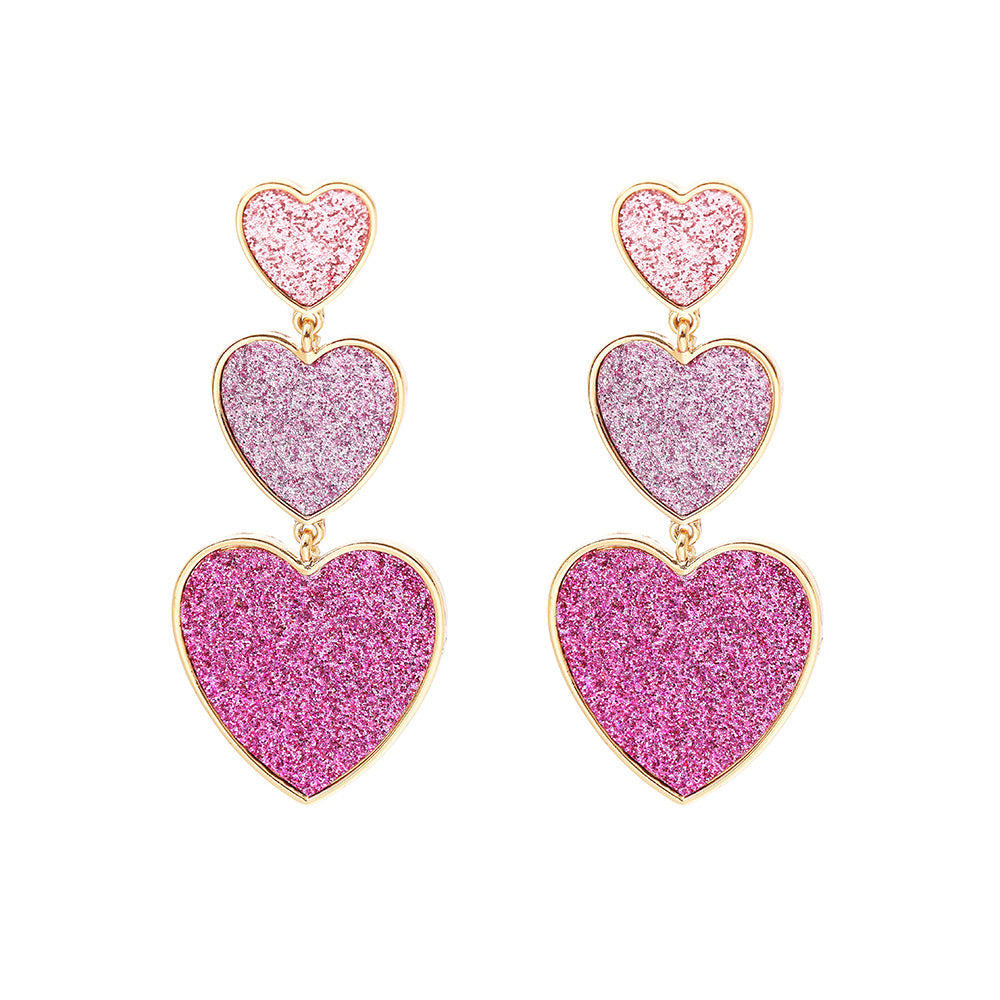 Wholesale Vintage Heart Sequin Alloy Earrings